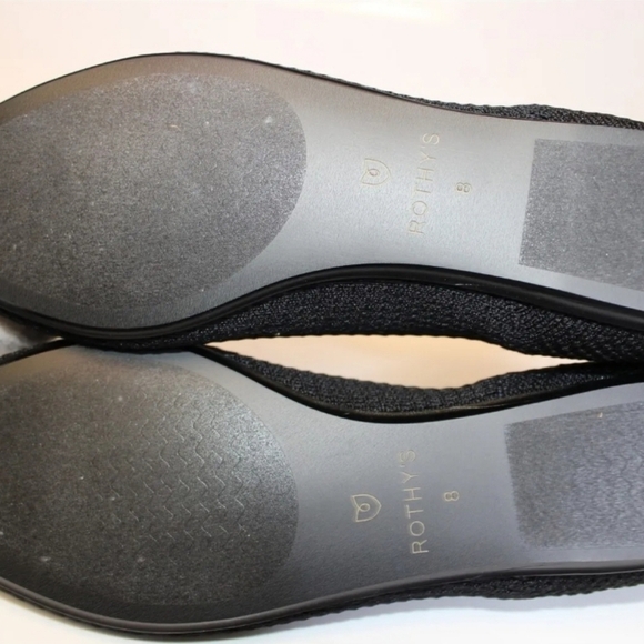 🔹️Rothy's🔹️ Womens 8 The Bow Point Black Knit Fabric Slip On Ballet Flats NWOT - Picture 5 of 5